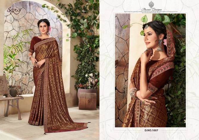 Saroj Shaista Latest Designer Fancy Festive Wear Lyrca Printed Saree Collection